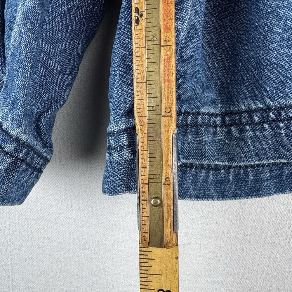 Vtg St. John's Bay Denim Cargo Safari Pocket Shorts Mens 34x6 Blue Elastic Waist - Picture 6 of 8